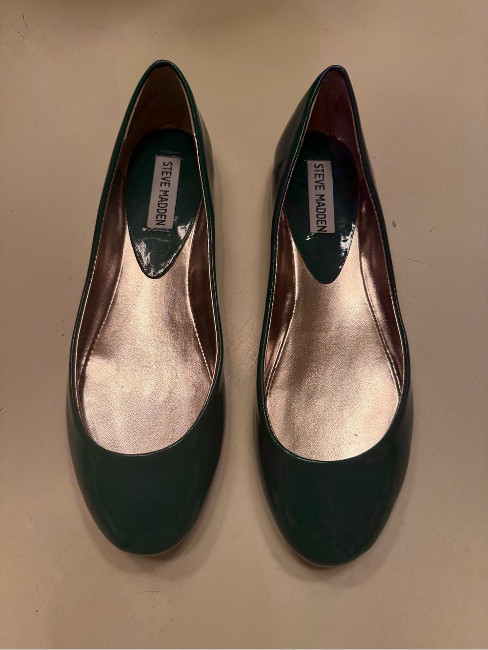 Steve Madden Green Patent Ballet Flats